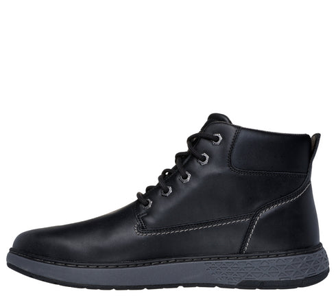 Ghete sport, barbati, SKECHERS GARLAN - DENO, 205235-BLK negru, piele ecologica